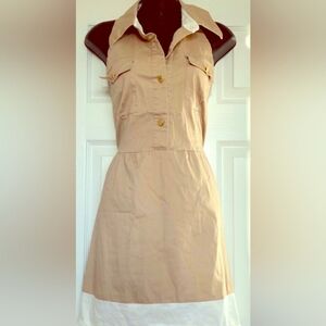 VTG Y2K Dots Khaki Halter Dress (5/6) NWT